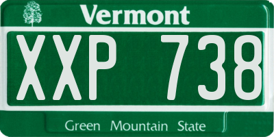 VT license plate XXP738