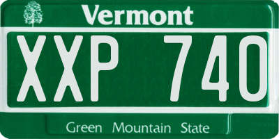 VT license plate XXP740