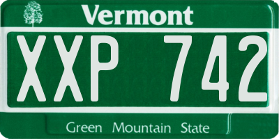 VT license plate XXP742