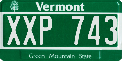 VT license plate XXP743