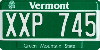 VT license plate XXP745