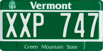 VT license plate XXP747