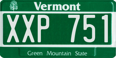 VT license plate XXP751