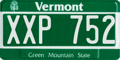 VT license plate XXP752