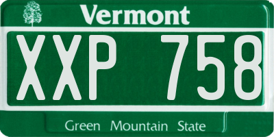 VT license plate XXP758