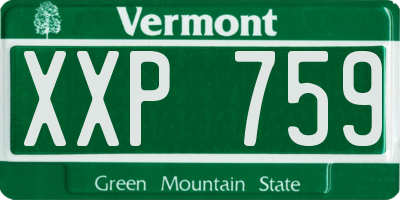 VT license plate XXP759