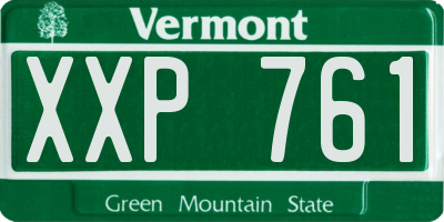 VT license plate XXP761