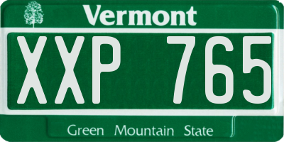 VT license plate XXP765
