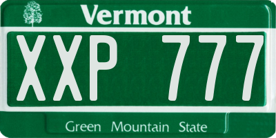 VT license plate XXP777