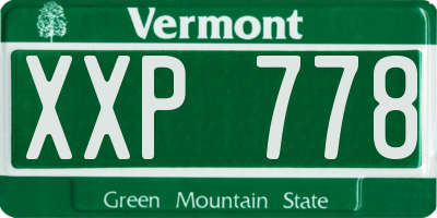 VT license plate XXP778