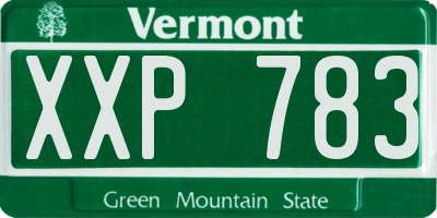 VT license plate XXP783