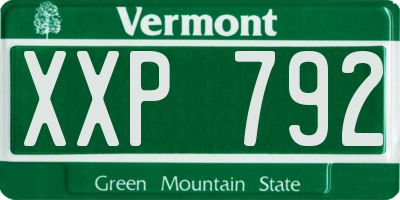 VT license plate XXP792