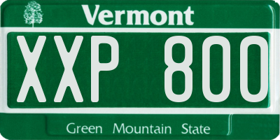 VT license plate XXP800