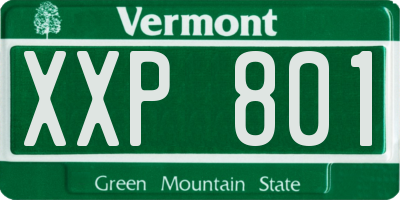 VT license plate XXP801