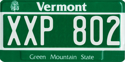 VT license plate XXP802