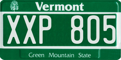 VT license plate XXP805