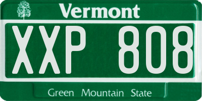 VT license plate XXP808