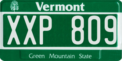 VT license plate XXP809