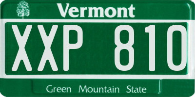 VT license plate XXP810