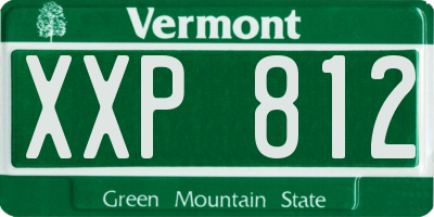VT license plate XXP812