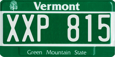 VT license plate XXP815