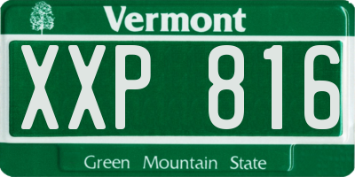 VT license plate XXP816