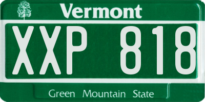 VT license plate XXP818
