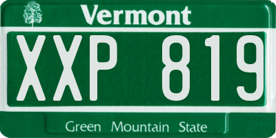 VT license plate XXP819