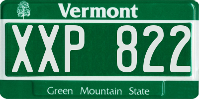 VT license plate XXP822