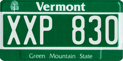 VT license plate XXP830