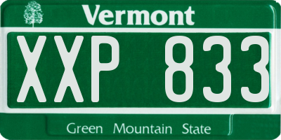 VT license plate XXP833