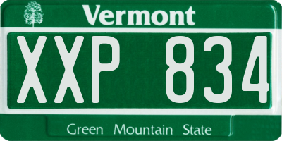 VT license plate XXP834
