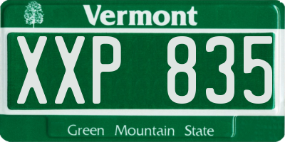 VT license plate XXP835