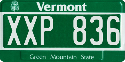 VT license plate XXP836