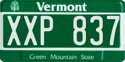 VT license plate XXP837