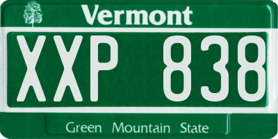 VT license plate XXP838