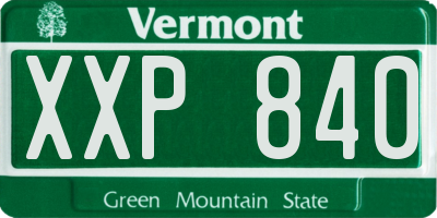 VT license plate XXP840
