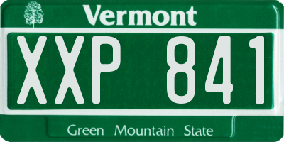 VT license plate XXP841