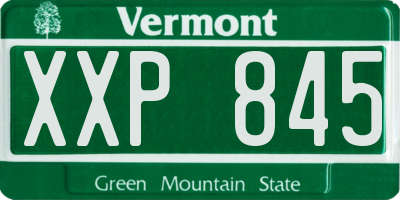 VT license plate XXP845