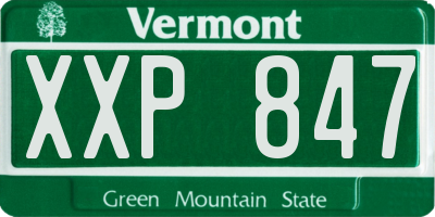 VT license plate XXP847