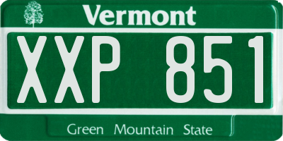 VT license plate XXP851