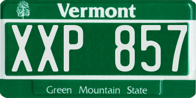 VT license plate XXP857