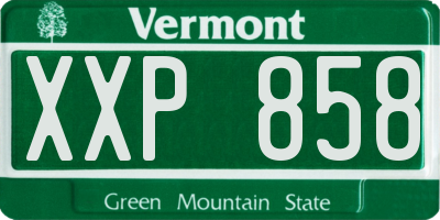 VT license plate XXP858