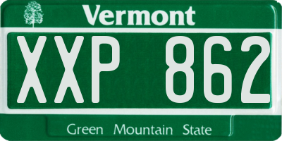VT license plate XXP862