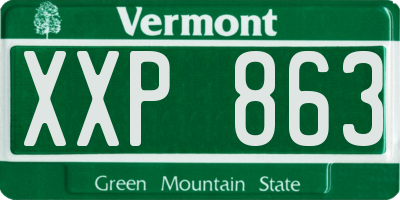VT license plate XXP863
