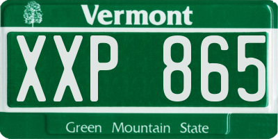 VT license plate XXP865