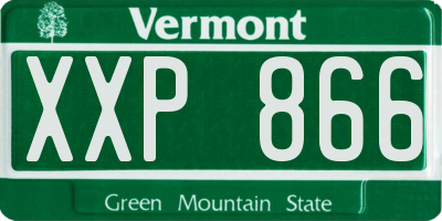 VT license plate XXP866