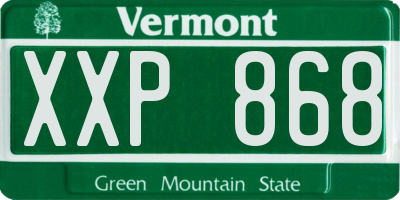 VT license plate XXP868