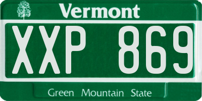 VT license plate XXP869