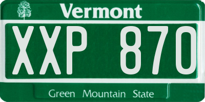 VT license plate XXP870